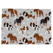 Cavalier King Charles Spaniel Paws and Bones Große Geschenktüte (Rückseite)