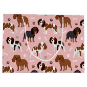 Cavalier King Charles Spaniel Paws and Bones Große Geschenktüte (Rückseite)