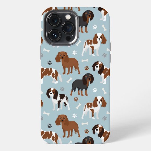Cavalier King Charles Spaniel Paws and Bones iPhone Hülle (Rückseite)