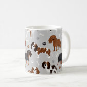 Cavalier King Charles Spaniel Paws and Bones Kaffeetasse (VorderseiteRechts)