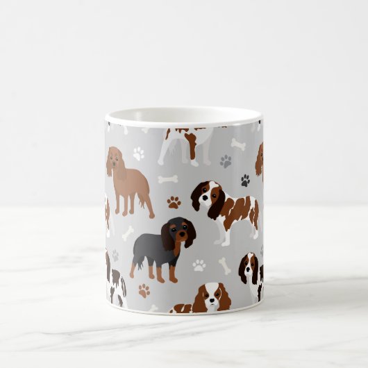 Cavalier King Charles Spaniel Paws and Bones Kaffeetasse (Mittel)