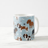 Cavalier King Charles Spaniel Paws and Bones Kaffeetasse (VorderseiteRechts)