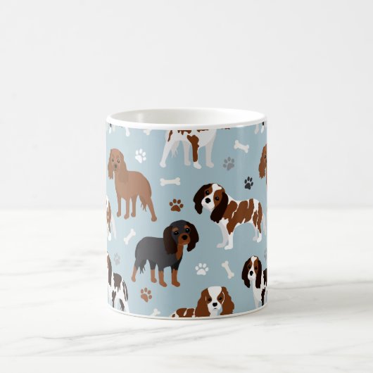 Cavalier King Charles Spaniel Paws and Bones Kaffeetasse (Mittel)