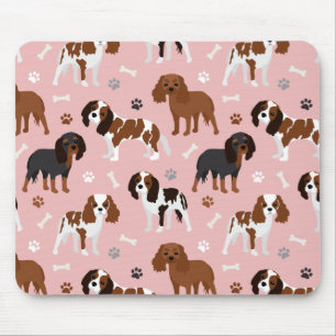 Cavalier King Charles Spaniel Paws and Bones Mouse Mousepad