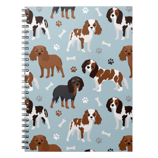 Cavalier King Charles Spaniel Paws and Bones Notizblock (Vorderseite)
