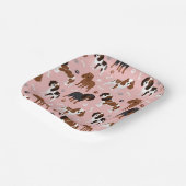 Cavalier King Charles Spaniel Paws and Bones Paper Pappteller (Gewinkelt)