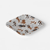 Cavalier King Charles Spaniel Paws and Bones Paper Pappteller (Gewinkelt)