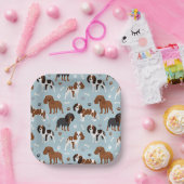 Cavalier King Charles Spaniel Paws and Bones Pappteller (Party)