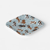 Cavalier King Charles Spaniel Paws and Bones Pappteller (Gewinkelt)