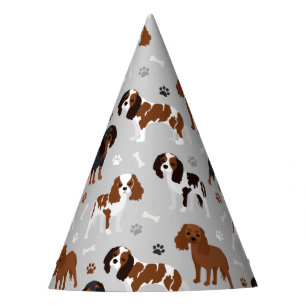 Cavalier King Charles Spaniel Paws and Bones Partyhütchen