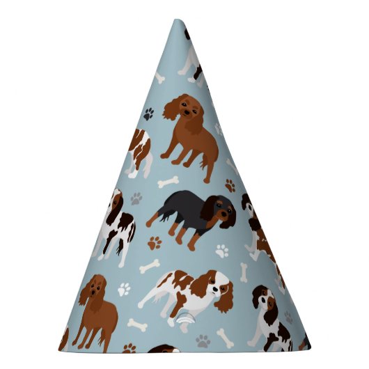 Cavalier King Charles Spaniel Paws and Bones Partyhütchen (Rechts)