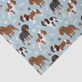 Cavalier King Charles Spaniel Paws and Bones Seidenpapier (Ausschnitt)