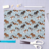 Cavalier King Charles Spaniel Paws and Bones Seidenpapier (Handwerk)