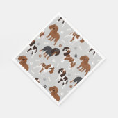 Cavalier King Charles Spaniel Paws and Bones Serviette (Ecke)