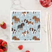 Cavalier King Charles Spaniel Paws and Bones Serviette (Beispiel)