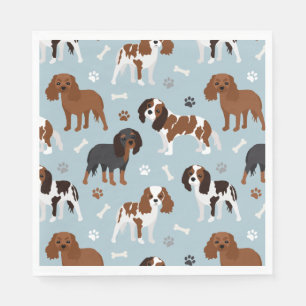 Cavalier King Charles Spaniel Paws and Bones Serviette