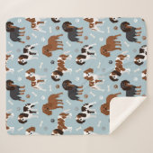 Cavalier King Charles Spaniel Paws and Bones Sherpadecke (Vorderseite (Horizontal))