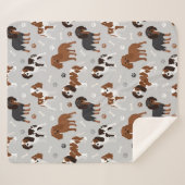 Cavalier King Charles Spaniel Paws and Bones Sherpadecke (Vorderseite (Horizontal))