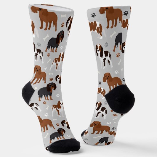 Cavalier King Charles Spaniel Paws and Bones Socken (Gewinkelt)