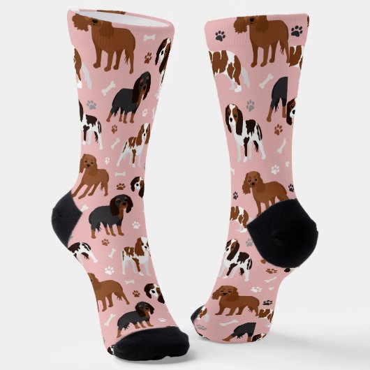 Cavalier King Charles Spaniel Paws and Bones Socks Socken (Gewinkelt)
