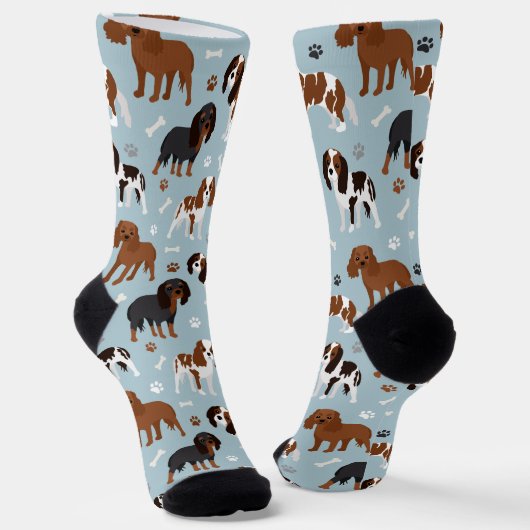 Cavalier King Charles Spaniel Paws and Bones Socks Socken (Gewinkelt)