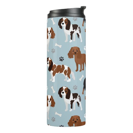 Cavalier King Charles Spaniel Paws and Bones Thermosbecher (Nach links gedreht)
