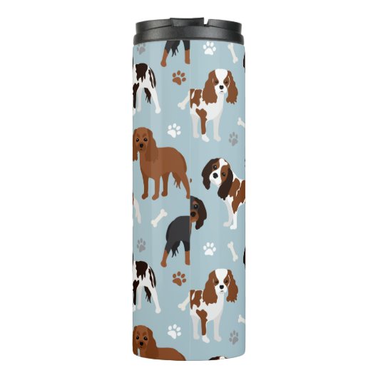 Cavalier King Charles Spaniel Paws and Bones Thermosbecher (Rückseite)