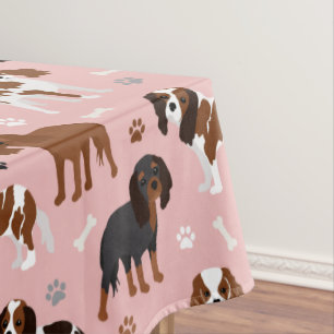 Cavalier King Charles Spaniel Paws and Bones Tischdecke