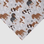Cavalier King Charles Spaniel Paws and Bones Tissu Seidenpapier (Ausschnitt)