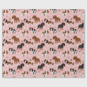 Cavalier King Charles Spaniel Paws and Bones Wrapp Geschenkpapier (Flach)