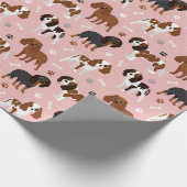 Cavalier King Charles Spaniel Paws and Bones Wrapp Geschenkpapier (Ecke)