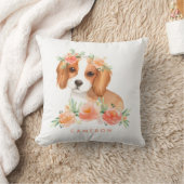 Cavalier King Charles Spaniel Peach Floral Kinderz Kissen (Decke)