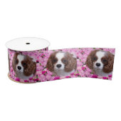 Cavalier King Charles Spaniel Peonies Satinband (Spule)