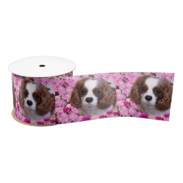 Cavalier King Charles Spaniel Peonies Satinband