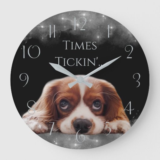 Cavalier King Charles Spaniel Personalize Große Wanduhr (Vorderseite)