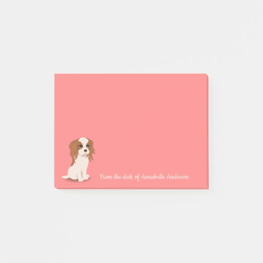 Cavalier King Charles Spaniel Personalize Post-it Klebezettel (Vorderseite)