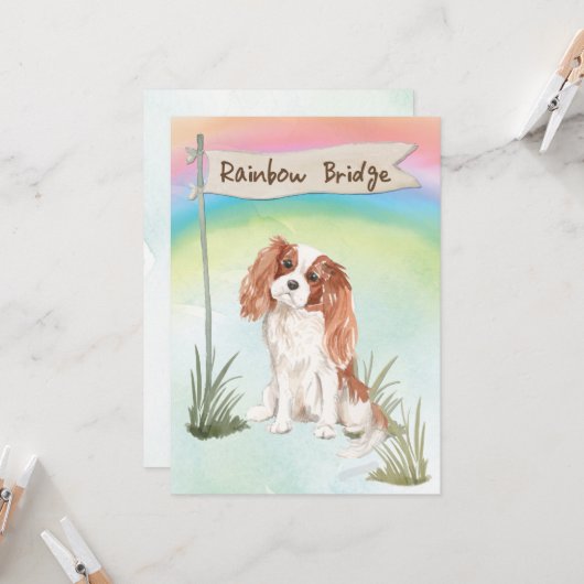 Cavalier King Charles Spaniel Pet Beileid Karte (Vorderseite/Rückseite Beispiel)