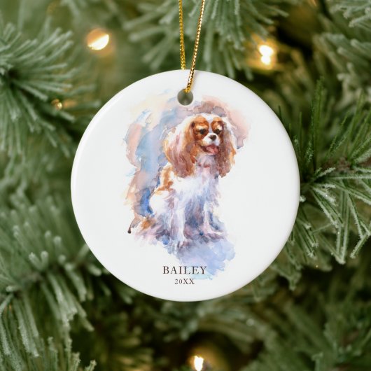 Cavalier King Charles Spaniel Pet Dog Custom Keramik Ornament (Baum)