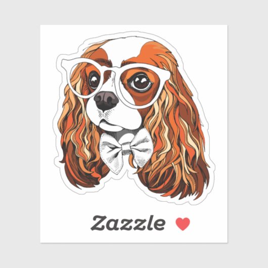 Cavalier King Charles Spaniel Portrait Aufkleber (Blatt)