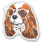 Cavalier King Charles Spaniel Portrait Aufkleber (Vorderseite)