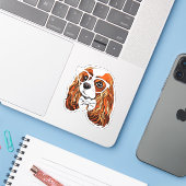 Cavalier King Charles Spaniel Portrait Aufkleber (Laptop mit iPhone)