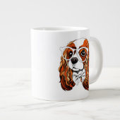 Cavalier King Charles-Spaniel-Portrait Jumbo-Tasse (Vorderseite Rechts)