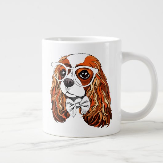 Cavalier King Charles-Spaniel-Portrait Jumbo-Tasse (Rechts)
