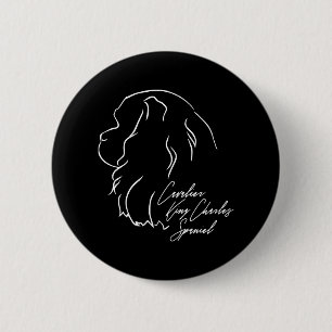 Cavalier King Charles Spaniel Profile dog Mom Button