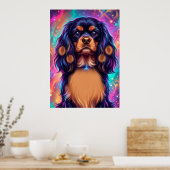 Cavalier King Charles Spaniel psychedelisches Neon Poster (Küche)