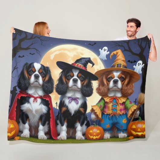 Cavalier King Charles Spaniel Pumpkin Halloween Fleecedecke (Beispiel)