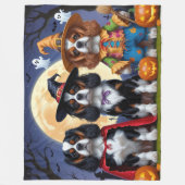 Cavalier King Charles Spaniel Pumpkin Halloween Fleecedecke (Vorderseite)