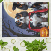 Cavalier King Charles Spaniel Pumpkin Halloween Geschirrtuch (Gefaltet)