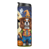 Cavalier King Charles Spaniel Pumpkin Halloween Thermosbecher (Nach rechts gedreht)