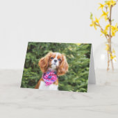 Cavalier King Charles Spaniel Puppy 4. Juli Karte (Gelbe Blume)